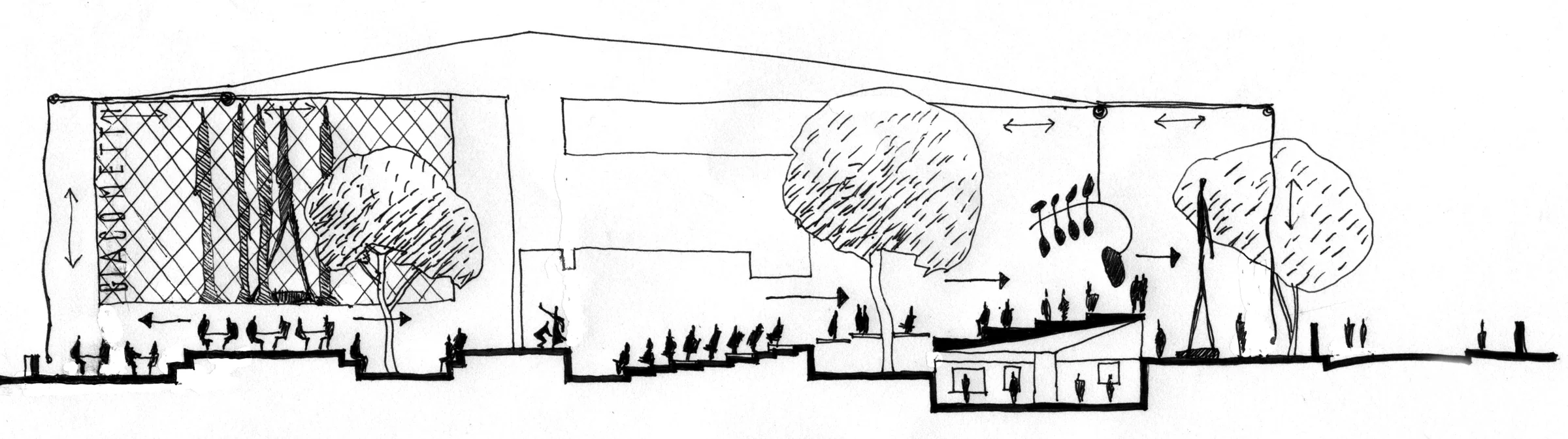 Alliance Française de Delhi — Conceptual Longitudinal Section