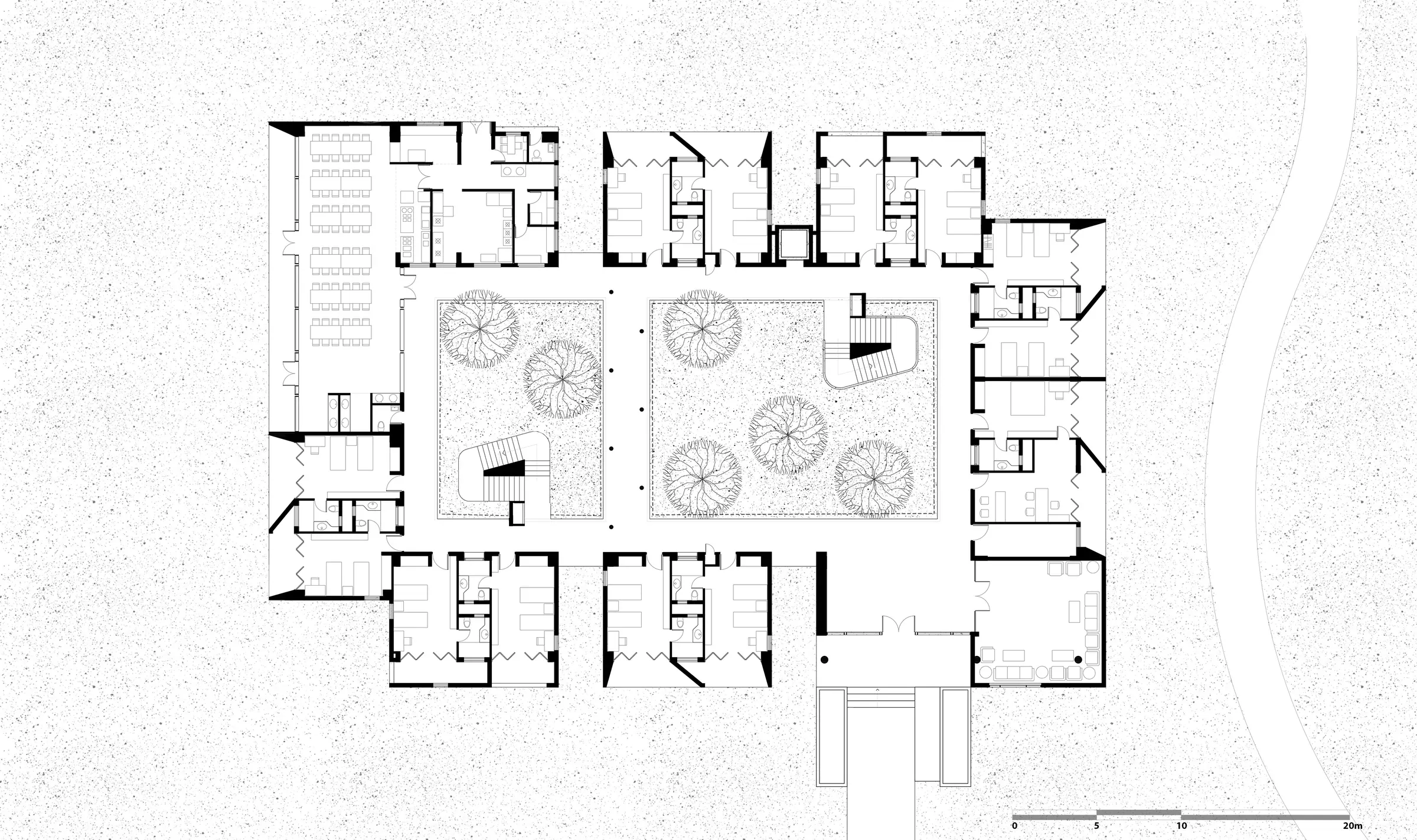 Hostel and Guesthouse, Centre for Human Genetics — Ground Floor Plan