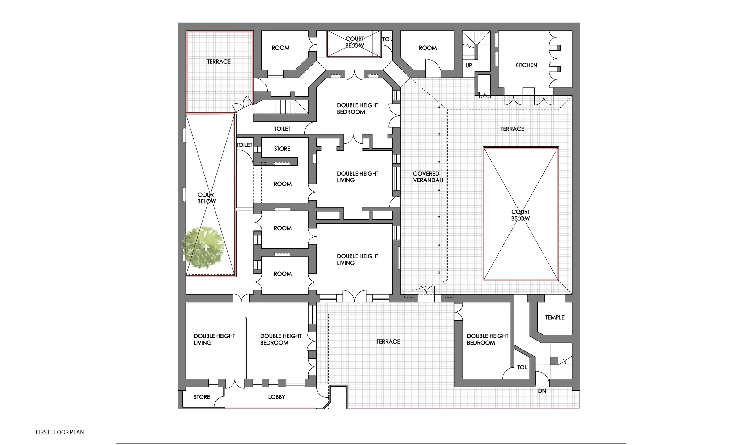 Haveli in Chandni Chowk — First floor plan