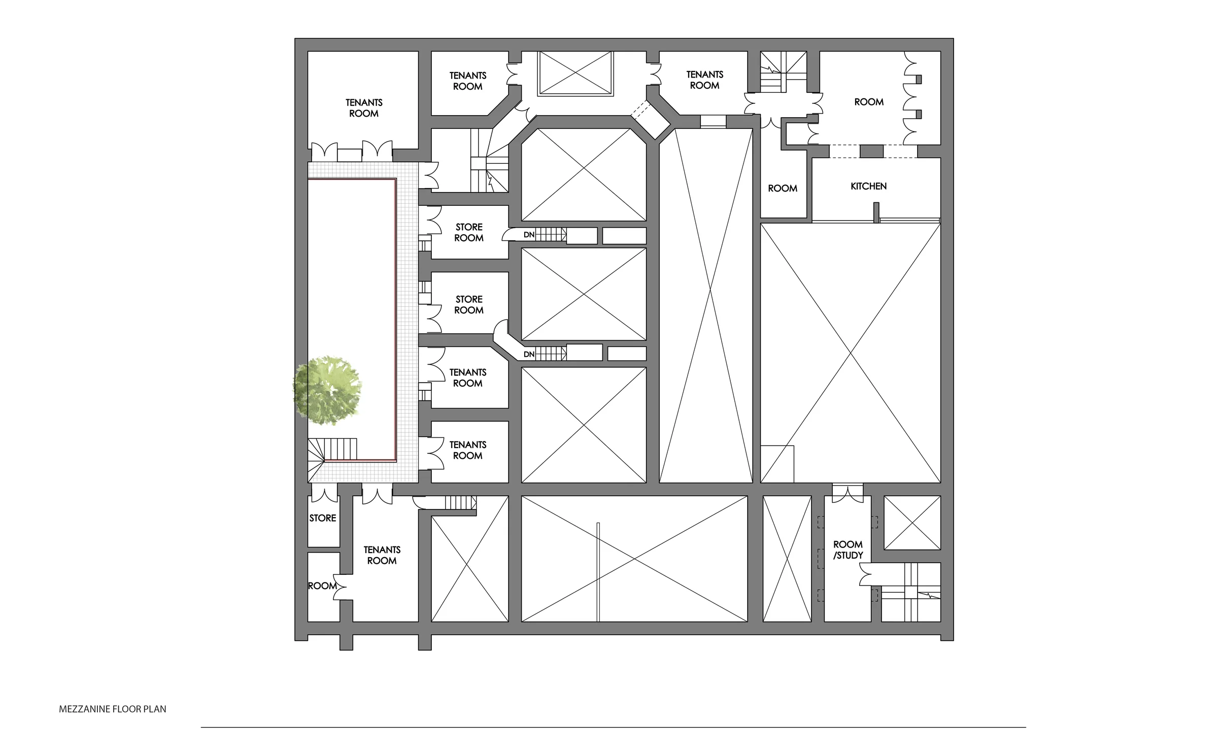 Haveli in Chandni Chowk — Mezzanine floor plan