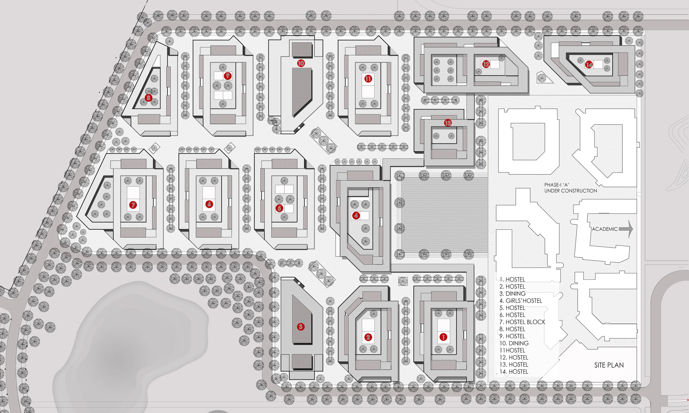 Residential Buildings at IIT Gandhinagar — Site plan