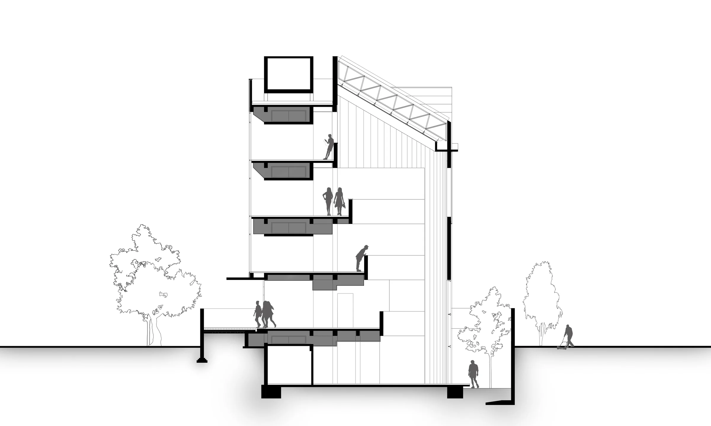 Head Office for Spectral Services Consultants — Section through the atrium