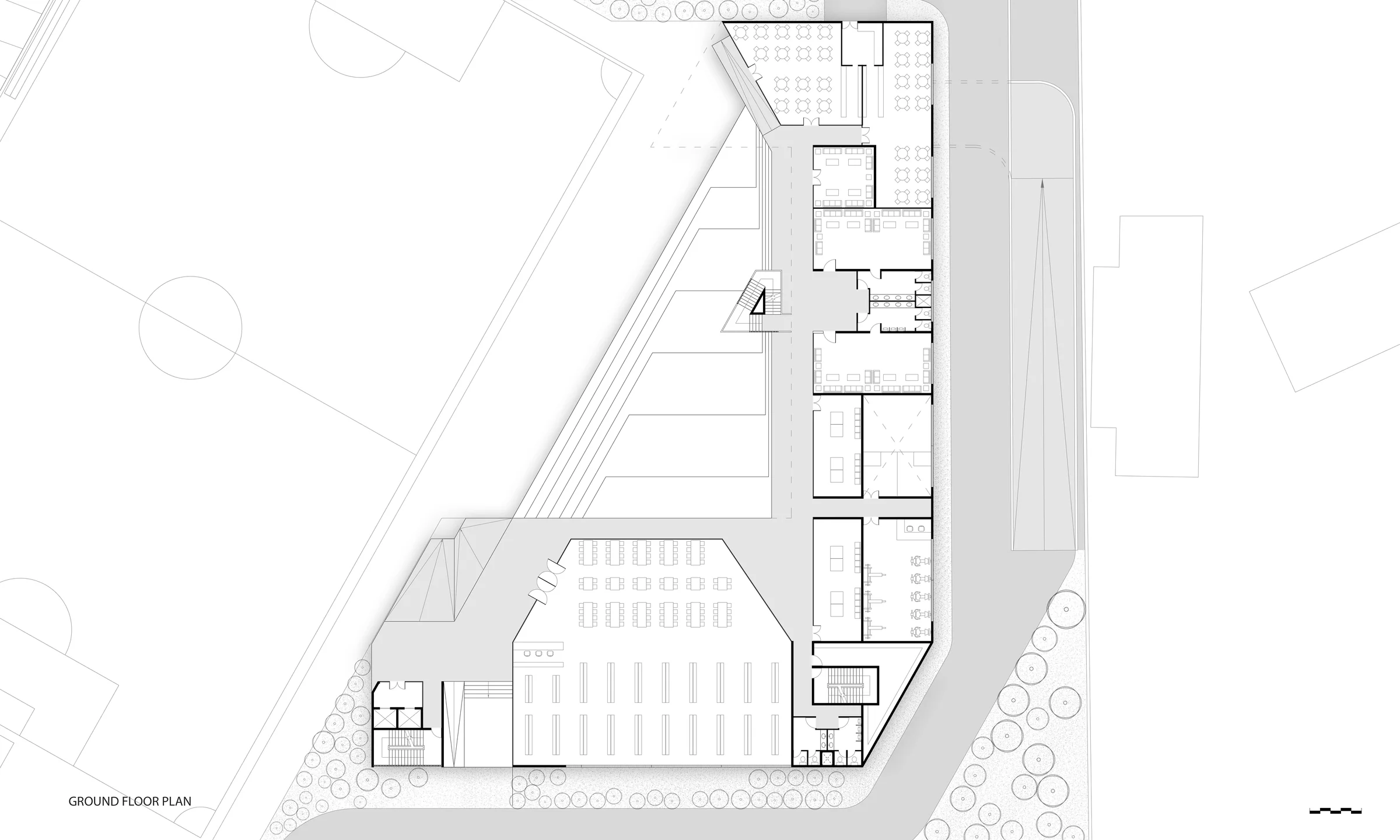 Academic Building, Zakir Hussain College — Ground floor plan