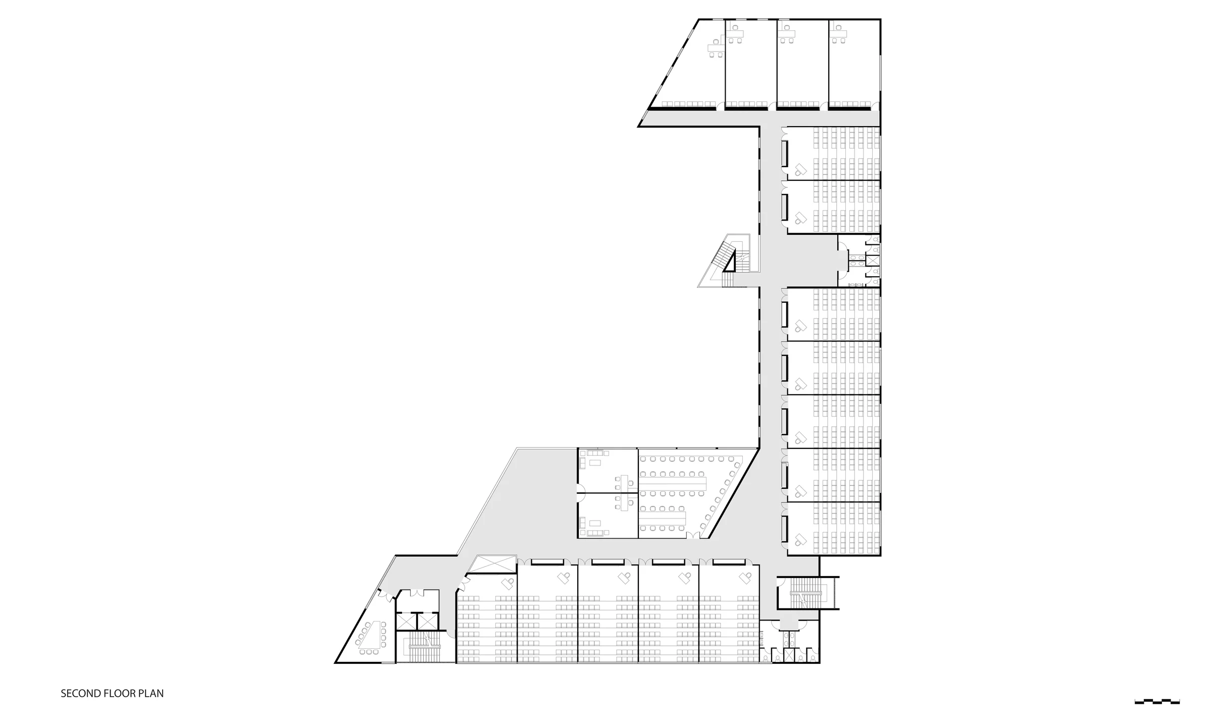 Academic Building, Zakir Hussain College — Second floor plan